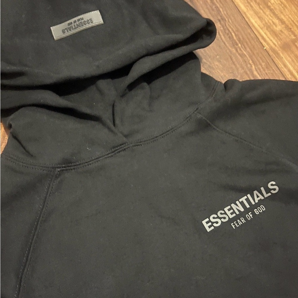 Fear of God ESSENTIALS Black Hoodie with Tag